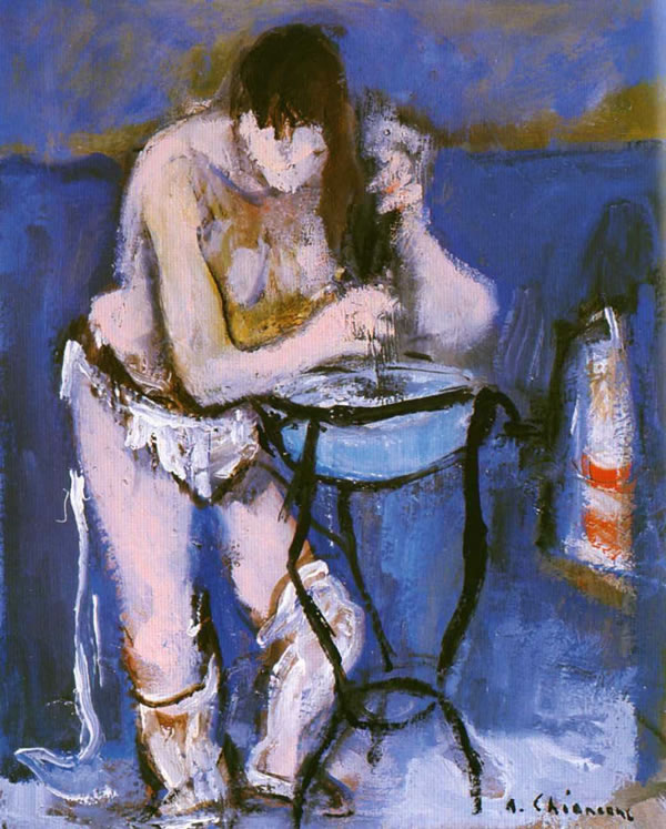 Nudo, 1985, olio su tela, cm 50x40, Abano Terme, Galleria Cinquantasei